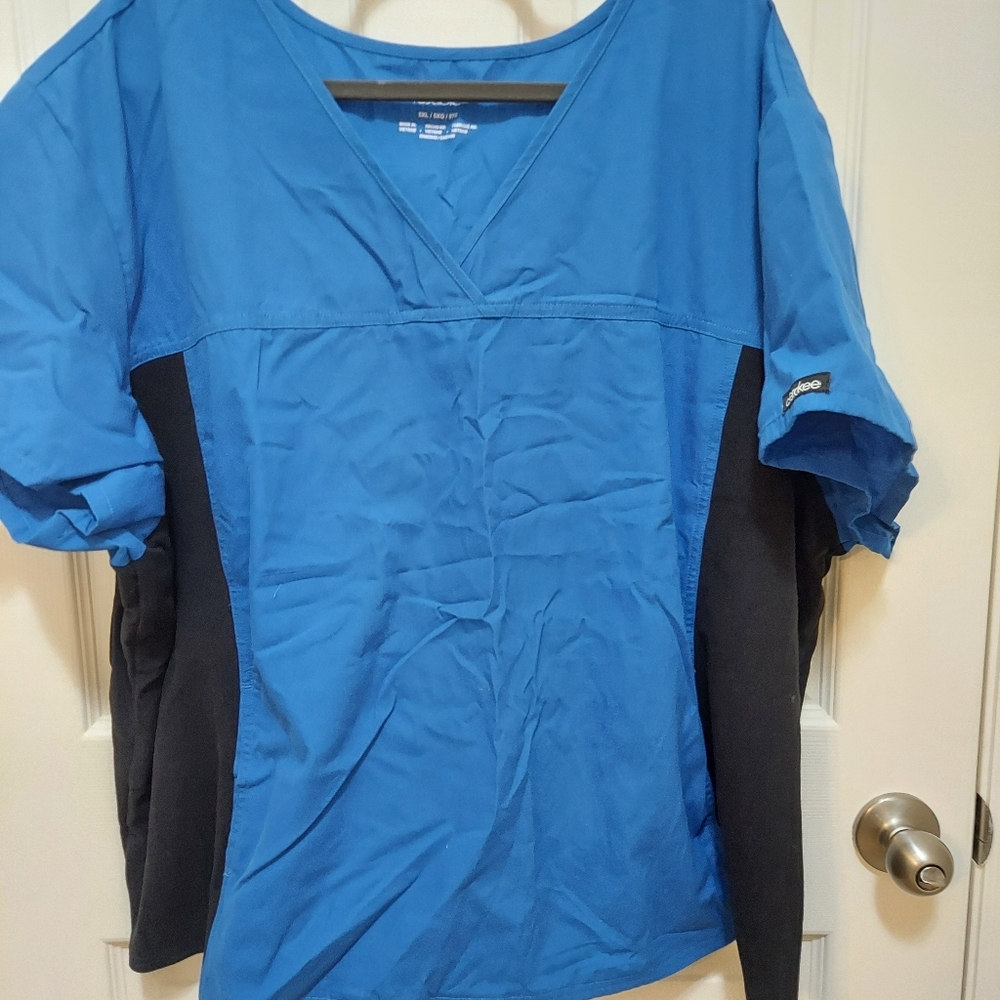 Cherokee flexibles scrub top royal blue 5xl